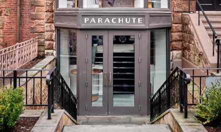 Brownstone storefront of Parachute Boston store