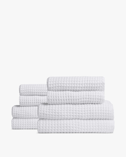 White 4 4 Waffle Bath Bundle