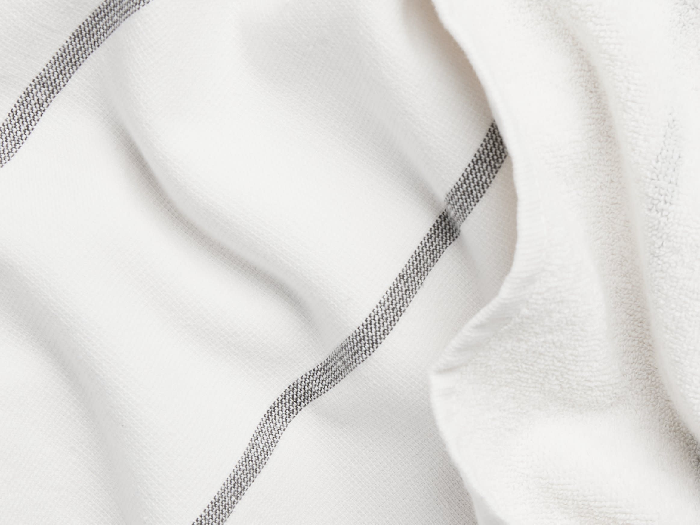 Close Up Of Cream Fouta Stripe Towels