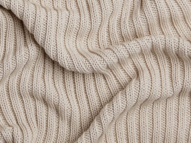 Close Up Of Flax Oversized Rib Knit Throw