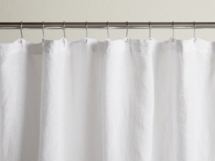Linen Shower Curtain Shown In A Room