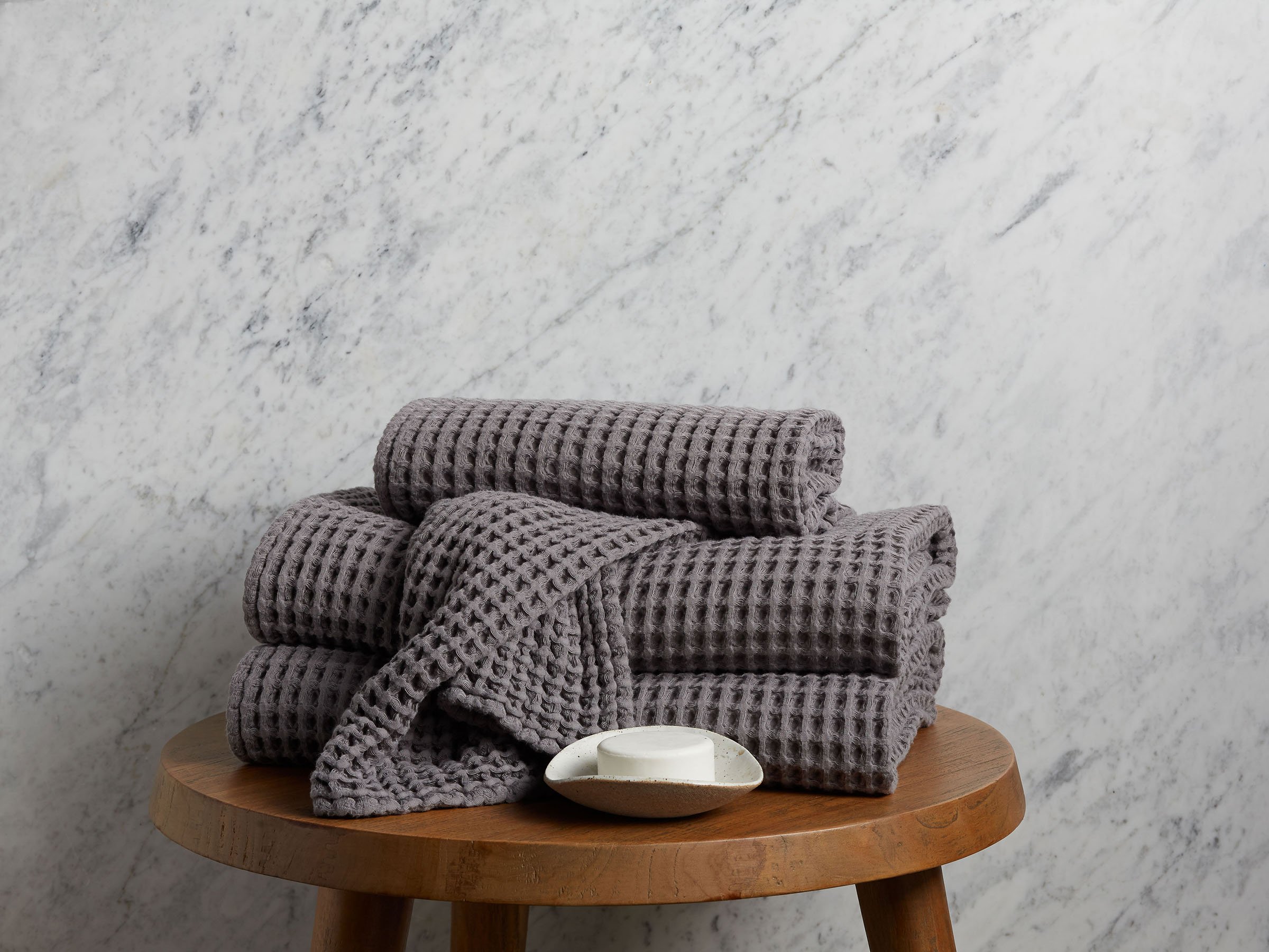 Cotton Hand Towels Adults Plaid Towel Face Care Bathroom Waffle Towel  33x72cm