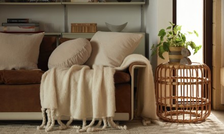 different textured pillows and throws