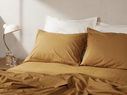 Brushed Cotton Pillowcase Set Shown In A Room