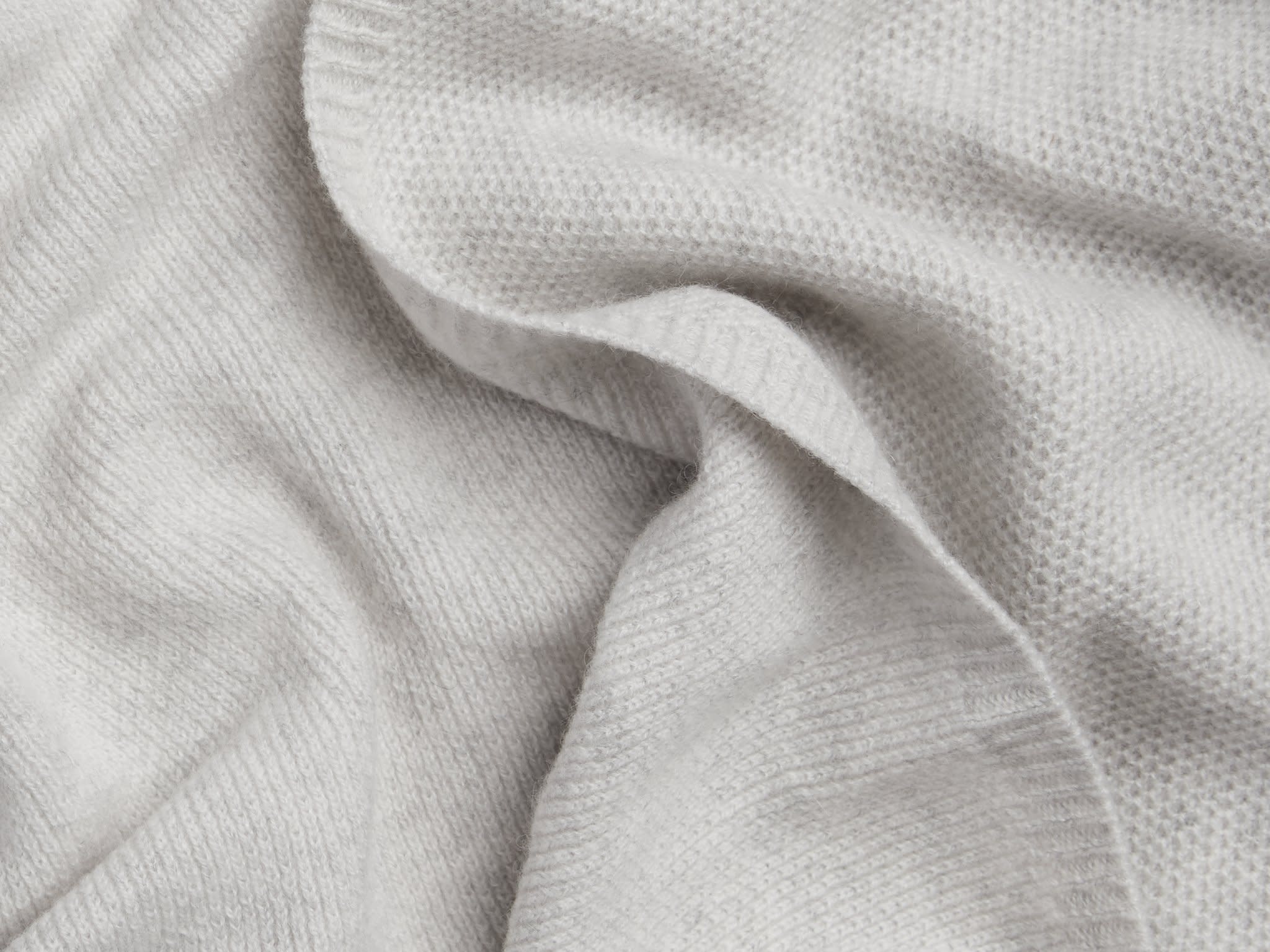 Close Up Of Grey Cashmere Baby Blanket