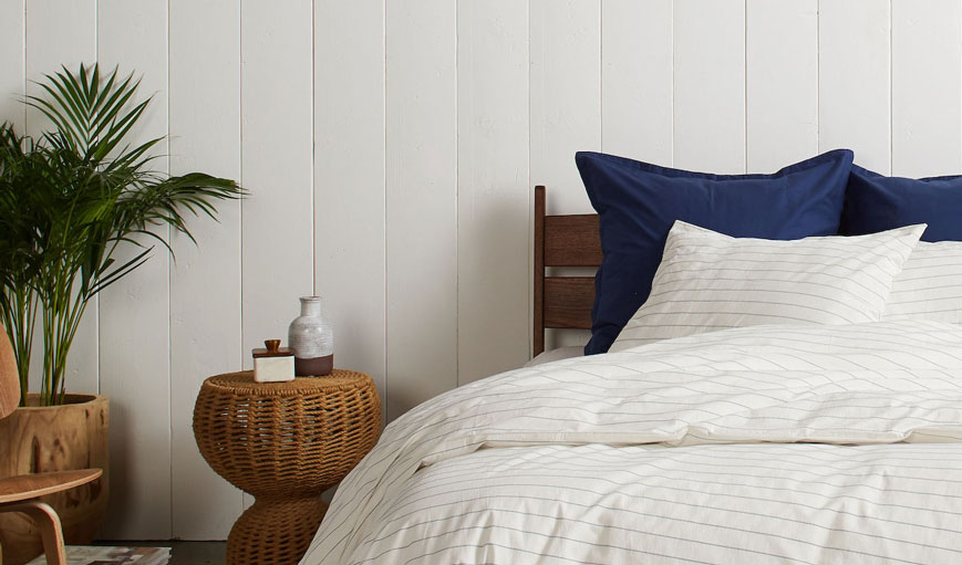 horizontal striped duvet cover