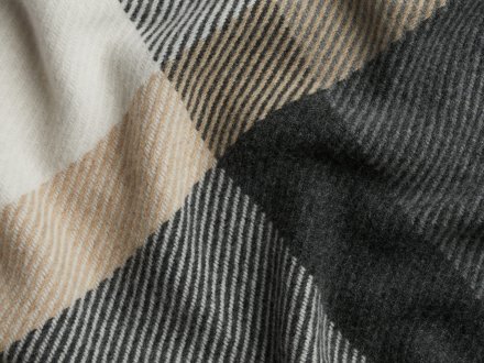 Close Up Of Plaid Merino Throw