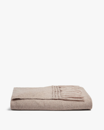 Natural Cozy Alpaca Throw