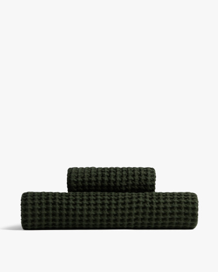 Evergreen Waffle Towels