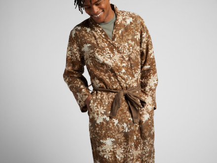 Printed Linen Robe