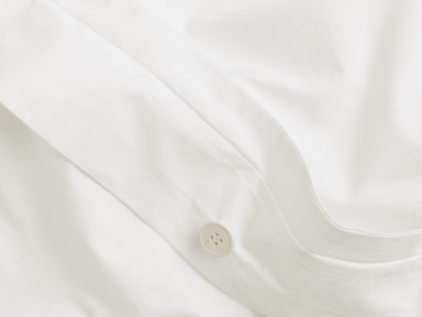 Close Up Of Cream Percale Duvet Cover