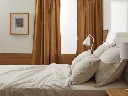 Washed Linen Curtain Shown In A Room