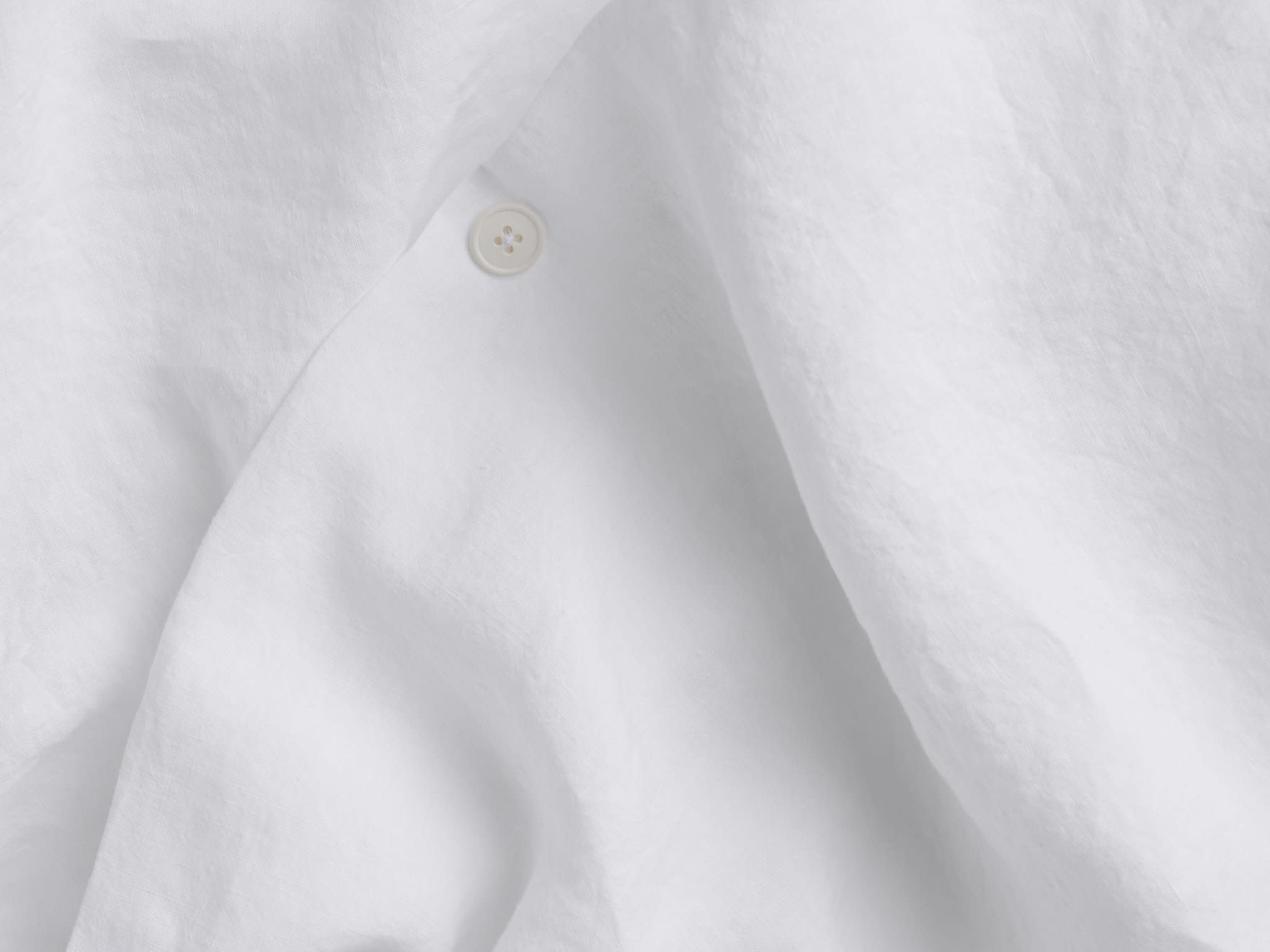 Close Up Of White Linen Duvet Cover