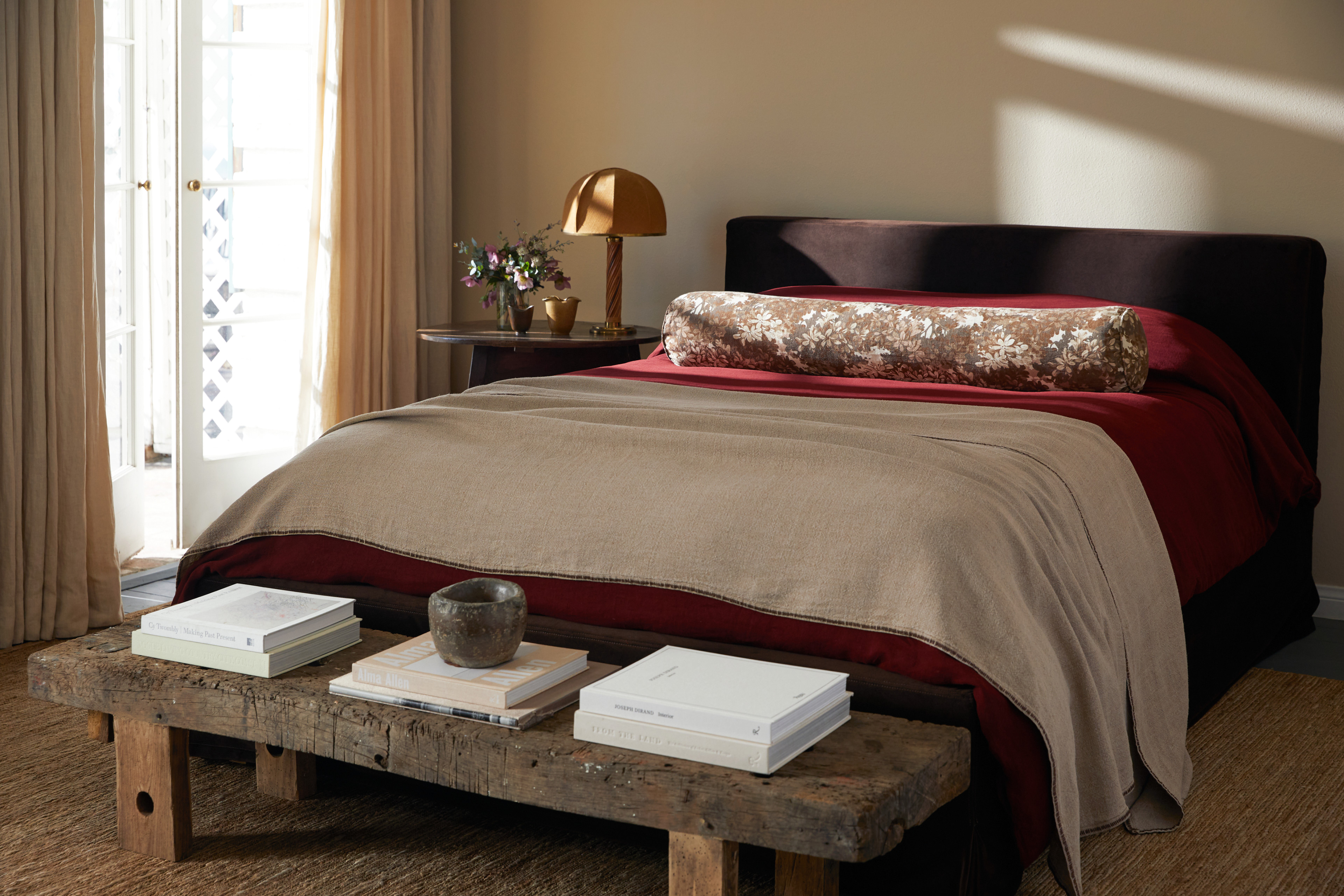 Bedroom sheet set and bolster pillow