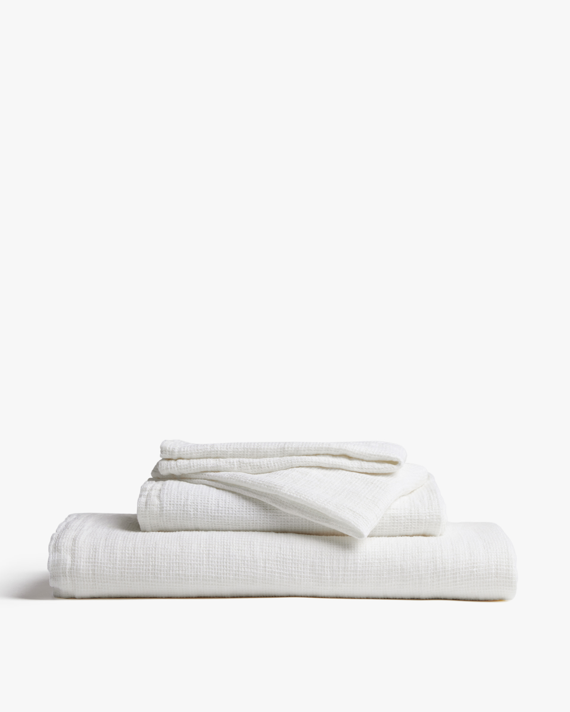 White linen waffle towels set – Linen Couture