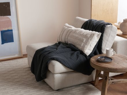 Nomad Lumbar Pillow Cover Shown In A Room
