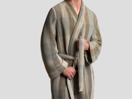 Organic Plaid Waffle Robe