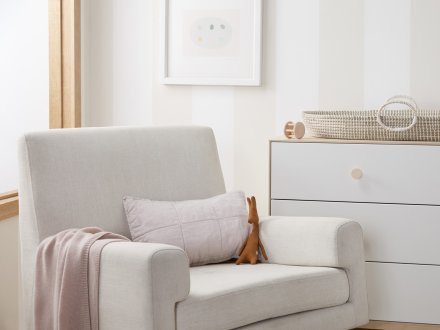 Toddler Linen Box Quilted Sham Shown In A Room