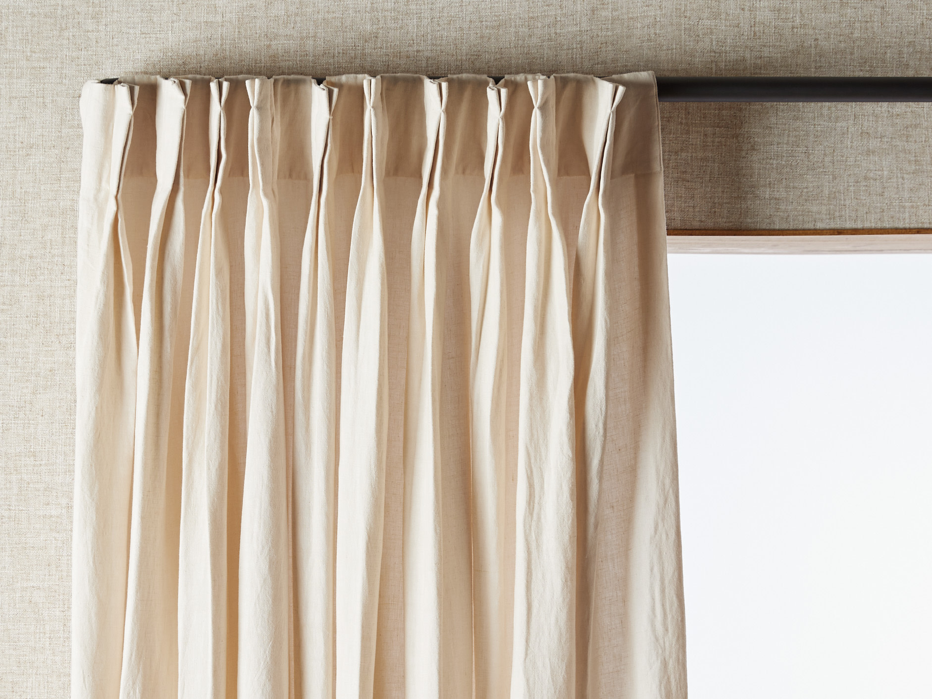 Parchment Pinch Pleat Curtain Panel