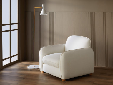 Cream Eco Nubby Texture Pillow Chair