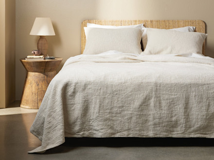 Linea Cotton Coverlet Shown In A Room