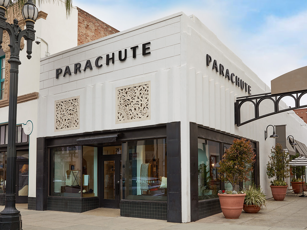 Storefront of our Parachute Pasadena location