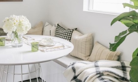 bright white breakfast nook