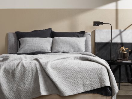 Linea Cotton Coverlet Shown In A Room