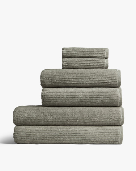 Moss Soft Rib Towels