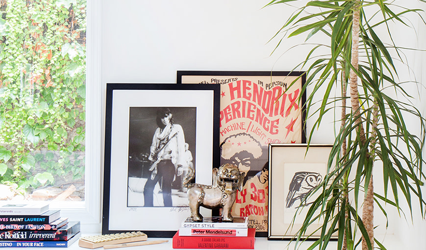 framed photographs and posters