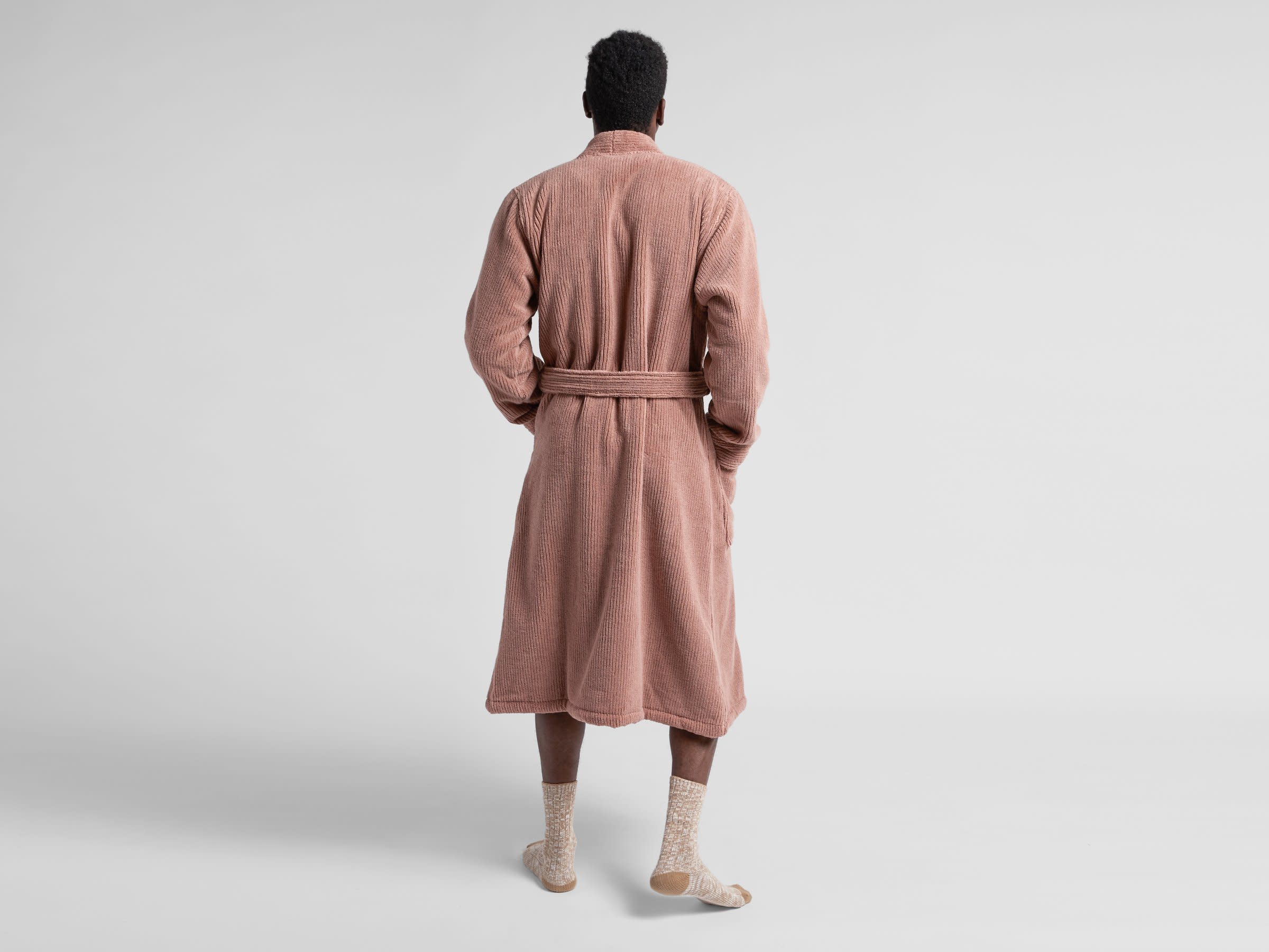 Clay Soft Rib Robe Shown In A Room