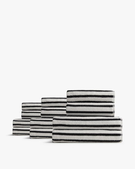 Plaster With Soft Black 6 6 Organic Resort Stripe Bath Bundle