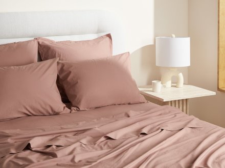 Percale Fitted Sheet Shown In A Room