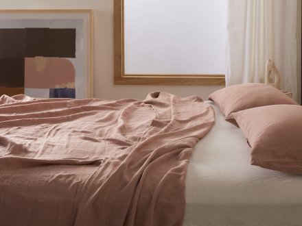 Linen Top Sheet Shown In A Room