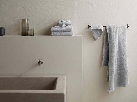 Speckled Towels Shown In A Room