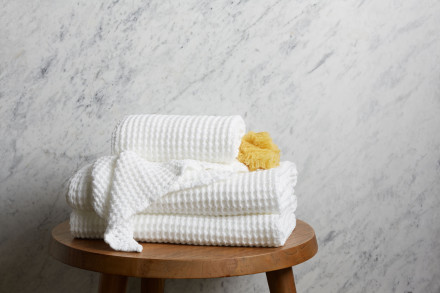 Waffle Towels Shown In A Room