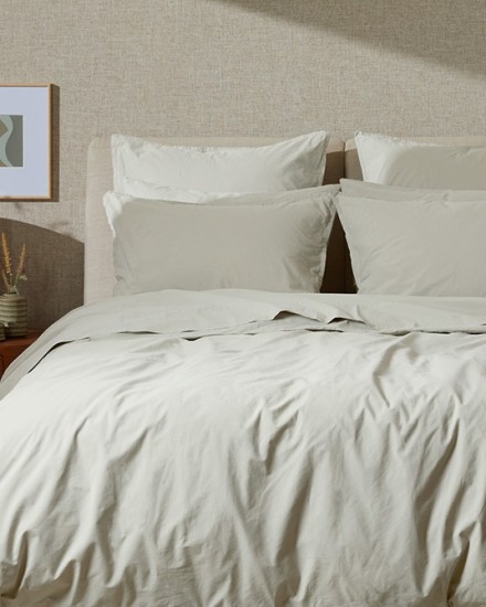 A neat bed with willow organic cotton sheets