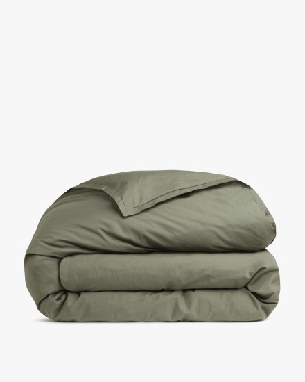 Moss Percale Duvet Cover