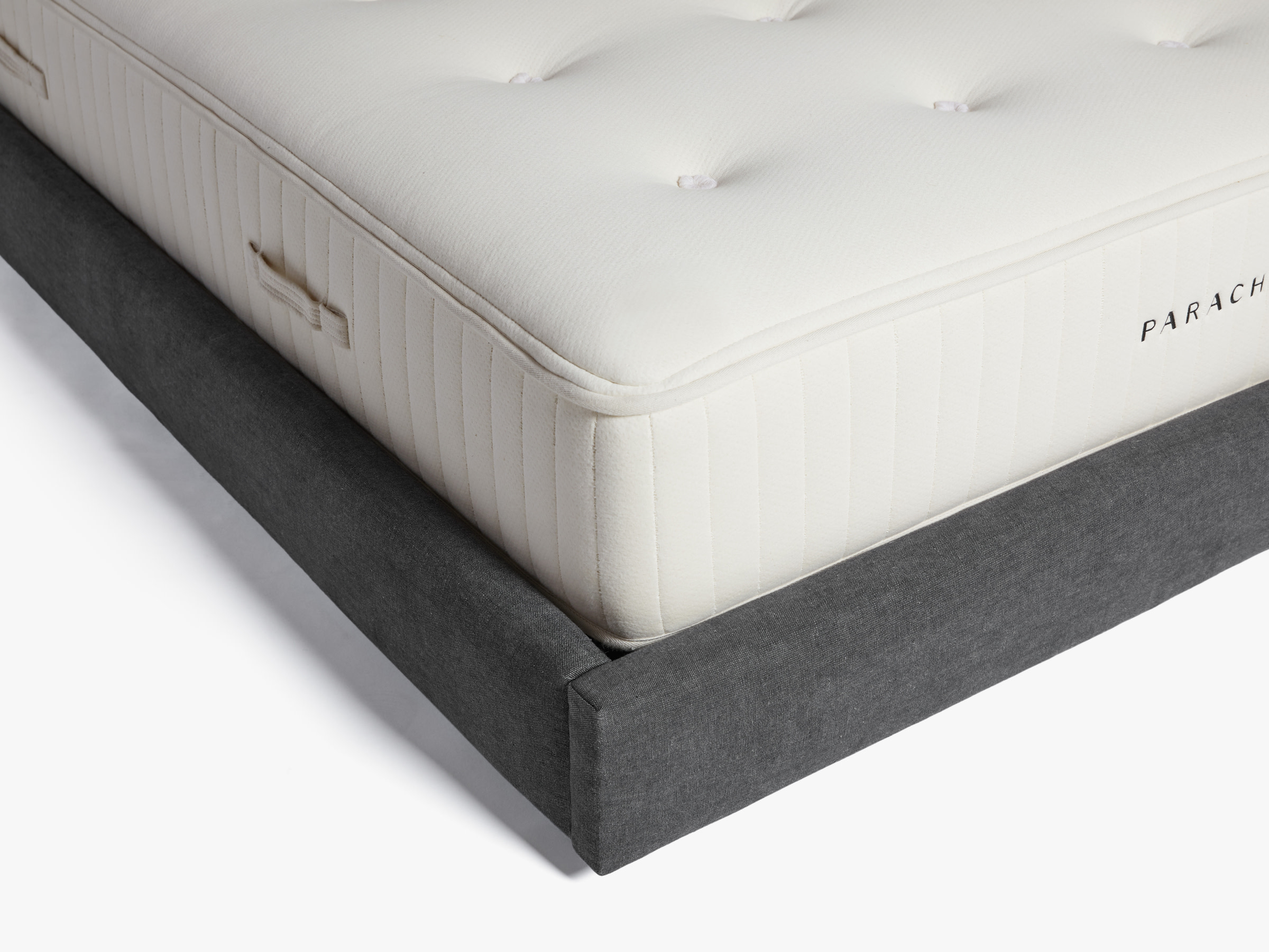 Charcoal Linen Cotton Blend Horizon Bed Frame