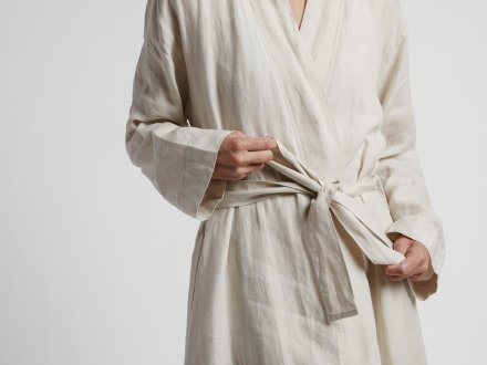 Linen Robe Shown In A Room