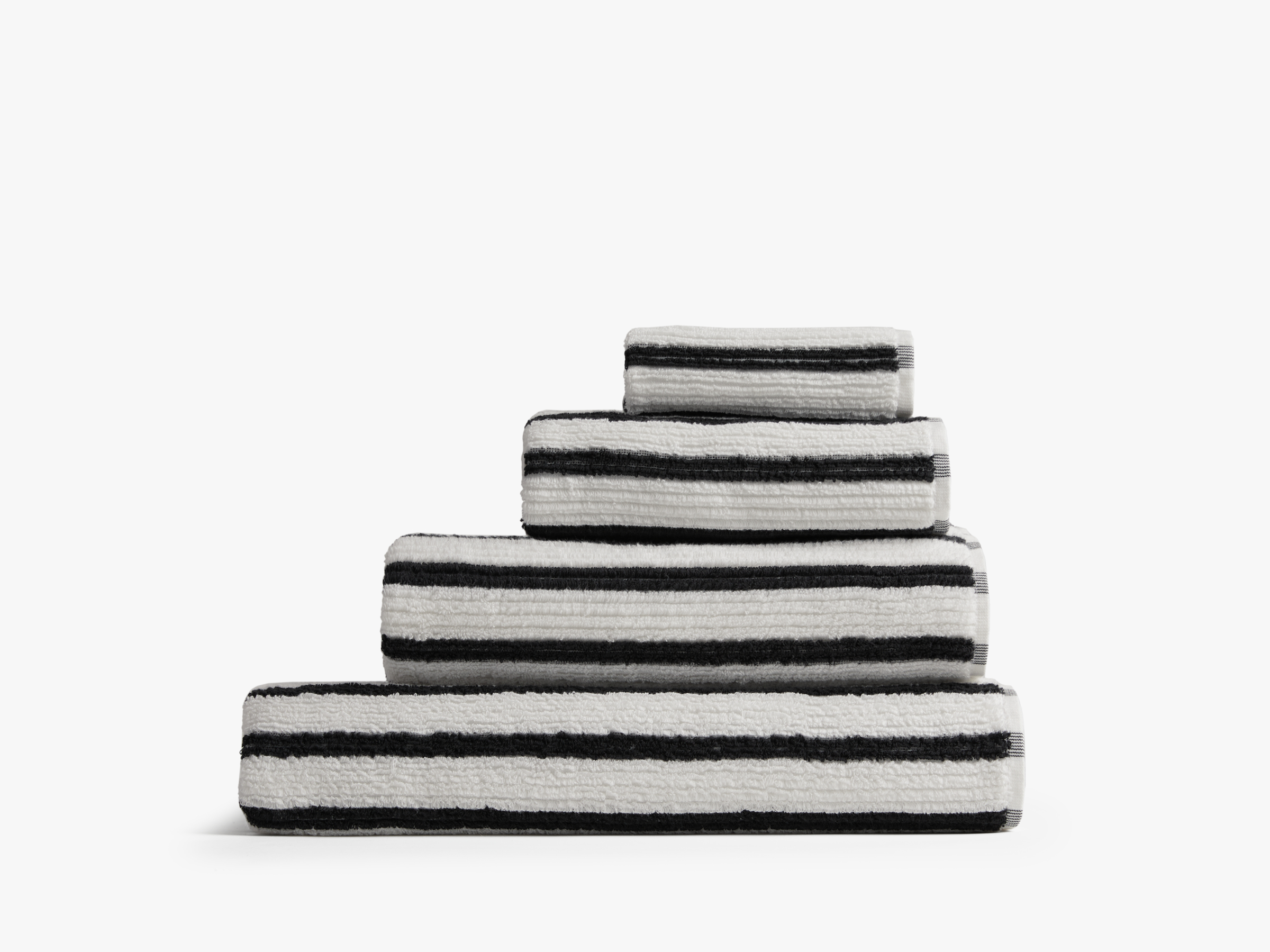 Black striped towels sale