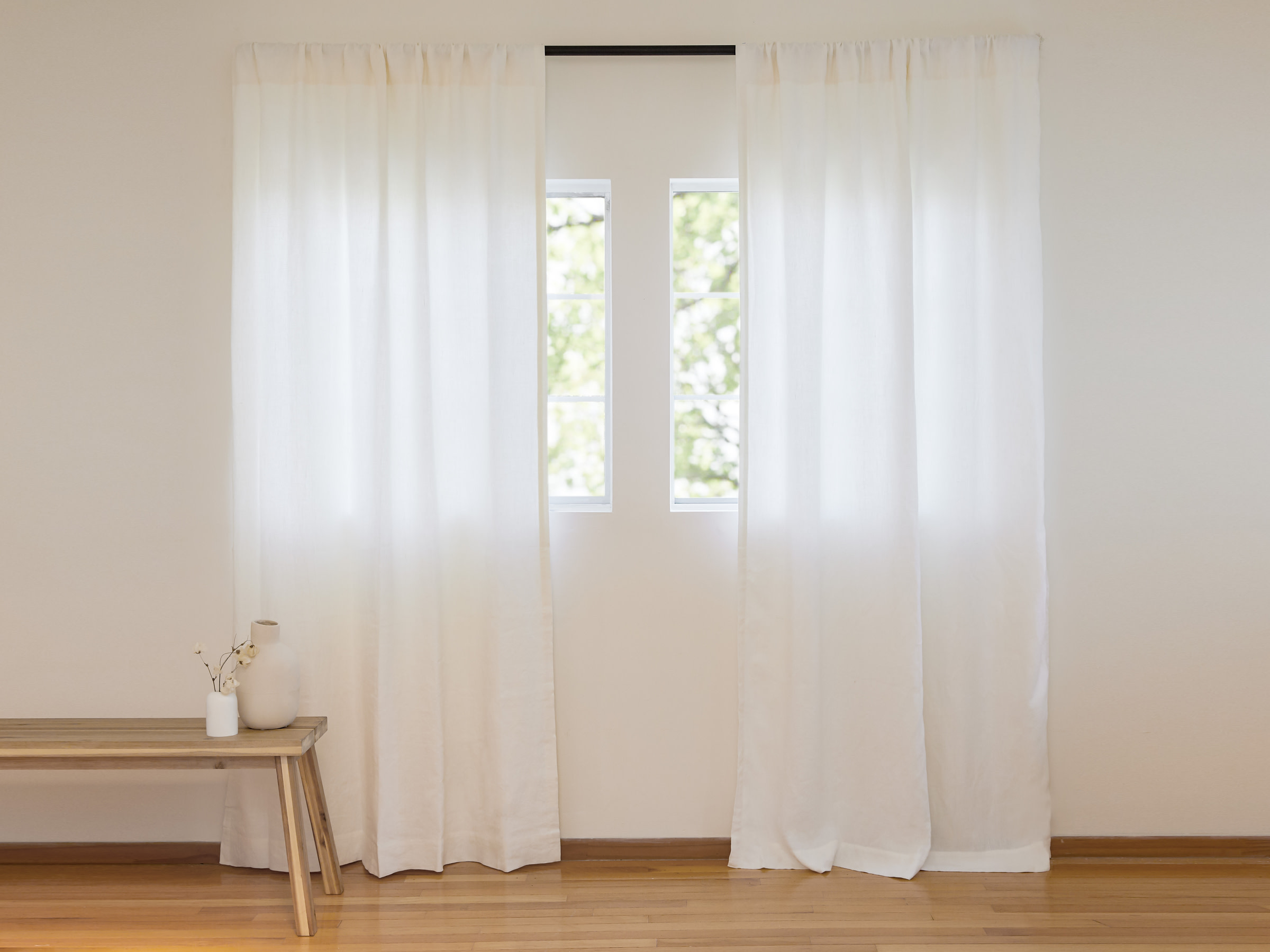 White Washed Linen Curtain