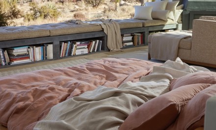 Linen bedding in desert inspired home