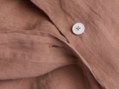 Close Up Of Clay Linen Duvet Cover Set