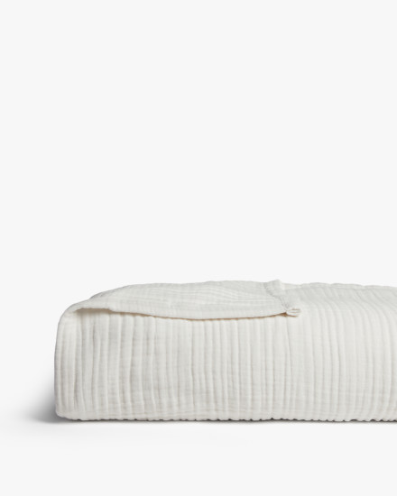 Cream Cloud Linen Gauze Bed Blanket