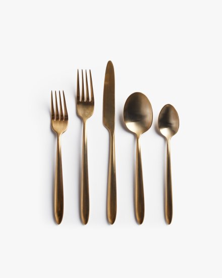 Brushed Gold Velo Flatware Set