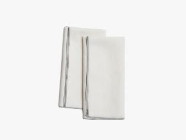 Ivory With Grey Contrast Edge Napkins Product Image