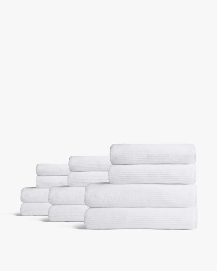 White 6 6 Soft Rib Bath Bundle