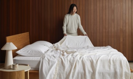 woman making her bed