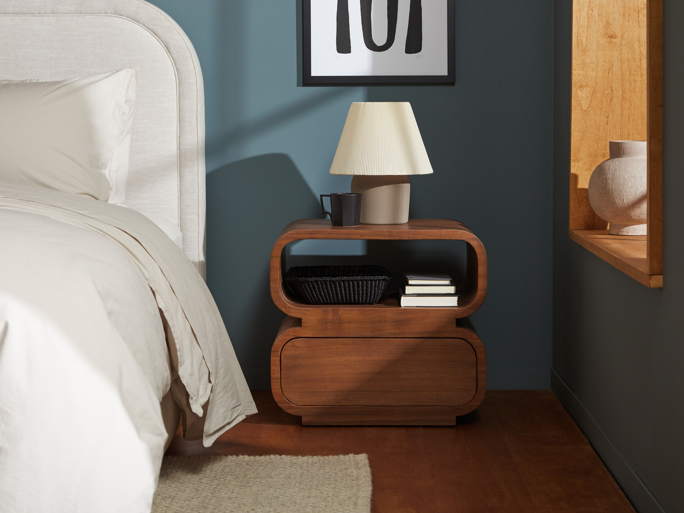Walnut Bluff Stacked Nightstand With Drawer